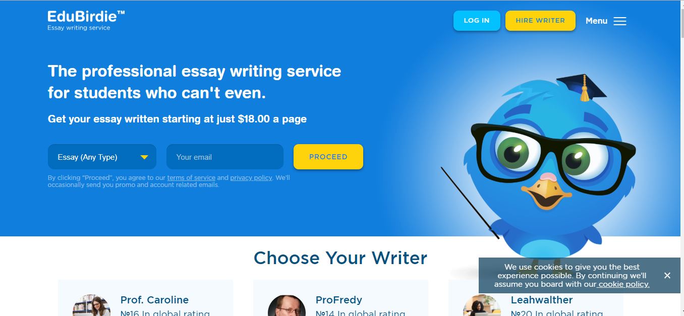 Edubirdie.com homepage screenshot reviewed